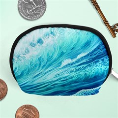 Blue Ocean Wave Watercolor Ii Accessory Pouch (medium) by GardenOfOphir