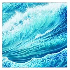 Blue Ocean Wave Watercolor Ii Square Satin Scarf (36  X 36 ) by GardenOfOphir