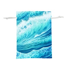 Blue Ocean Wave Watercolor Ii Lightweight Drawstring Pouch (m) by GardenOfOphir