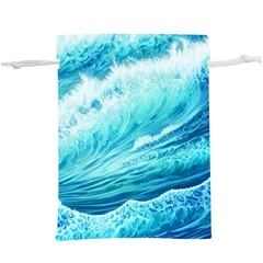 Blue Ocean Wave Watercolor Ii Lightweight Drawstring Pouch (xl) by GardenOfOphir