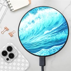 Blue Ocean Wave Watercolor Ii Wireless Fast Charger(black)