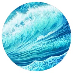 Blue Ocean Wave Watercolor Ii Round Trivet by GardenOfOphir