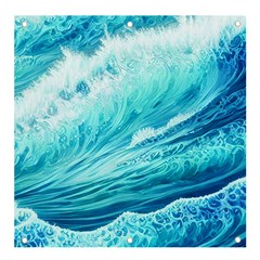 Blue Ocean Wave Watercolor Ii Banner And Sign 4  X 4  by GardenOfOphir