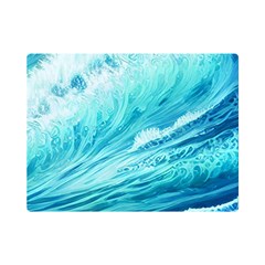 Blue Ocean Wave Watercolor Ii One Side Premium Plush Fleece Blanket (mini) by GardenOfOphir