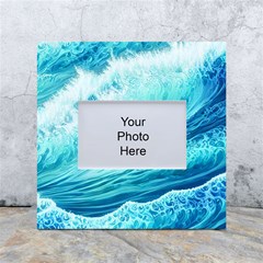 Blue Ocean Wave Watercolor Ii White Box Photo Frame 4  X 6 