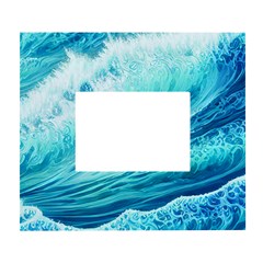 Blue Ocean Wave Watercolor Ii White Wall Photo Frame 5  X 7 