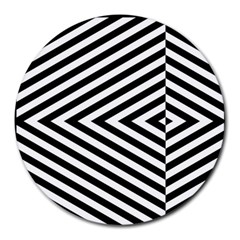 Abstract Lines Pattern Art Design Background Round Mousepad by Ravend