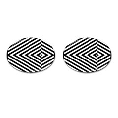 Abstract Lines Pattern Art Design Background Cufflinks (oval) by Ravend