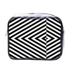 Abstract Lines Pattern Art Design Background Mini Toiletries Bag (one Side) by Ravend