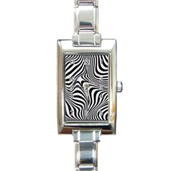 Pattern Geometric Lines Shapes Design Art Rectangle Italian Charm Watch by Ravend