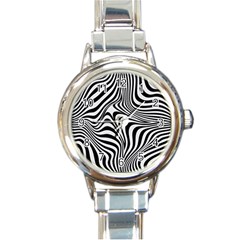 Pattern Geometric Lines Shapes Design Art Round Italian Charm Watch by Ravend