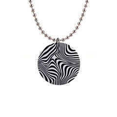 Pattern Geometric Lines Shapes Design Art 1  Button Necklace by Ravend