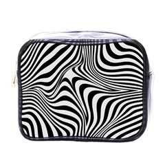 Pattern Geometric Lines Shapes Design Art Mini Toiletries Bag (one Side) by Ravend