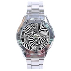 Pattern Geometric Lines Shapes Design Art Stainless Steel Analogue Watch by Ravend