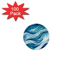 Abstract Blue Ocean Waves 1  Mini Buttons (100 pack)  Front