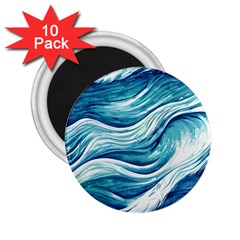 Abstract Blue Ocean Waves 2.25  Magnets (10 pack) 