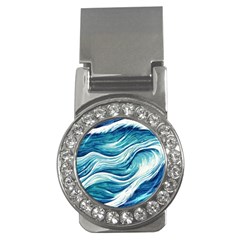 Abstract Blue Ocean Waves Money Clips (CZ) 