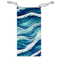 Abstract Blue Ocean Waves Jewelry Bag