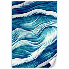 Abstract Blue Ocean Waves Canvas 12  x 18 