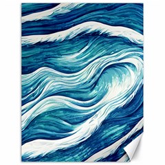 Abstract Blue Ocean Waves Canvas 18  x 24 