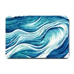 Abstract Blue Ocean Waves Small Doormat 24 x16  Door Mat