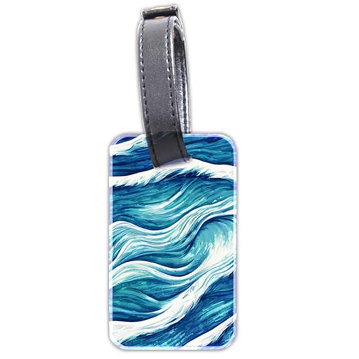 Abstract Blue Ocean Waves Luggage Tag (two sides)