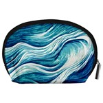 Abstract Blue Ocean Waves Accessory Pouch (Large) Back