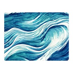 Abstract Blue Ocean Waves Premium Plush Fleece Blanket (Mini)