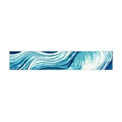 Abstract Blue Ocean Waves Premium Plush Fleece Scarf (Mini)