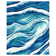 Abstract Blue Ocean Waves Drawstring Bag (Small)