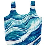 Abstract Blue Ocean Waves Full Print Recycle Bag (XXL) Front