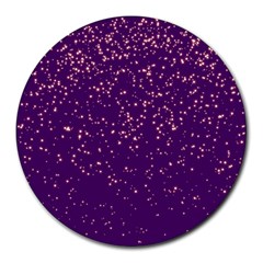 Purple Glittery Backdrop Scrapbooking Sparkle Round Mousepad by Ravend