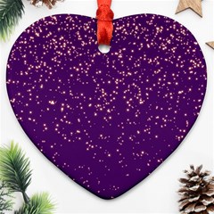 Purple Glittery Backdrop Scrapbooking Sparkle Ornament (Heart)