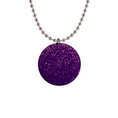 Purple Glittery Backdrop Scrapbooking Sparkle 1  Button Necklace by Ravend