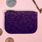 Purple Glittery Backdrop Scrapbooking Sparkle Mini Coin Purse Front