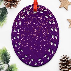 Purple Glittery Backdrop Scrapbooking Sparkle Ornament (Oval Filigree)