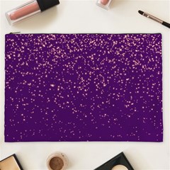 Purple Glittery Backdrop Scrapbooking Sparkle Cosmetic Bag (XXL)