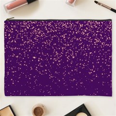 Purple Glittery Backdrop Scrapbooking Sparkle Cosmetic Bag (XXXL)