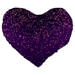 Purple Glittery Backdrop Scrapbooking Sparkle Large 19  Premium Heart Shape Cushions by Ravend