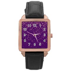 Purple Glittery Backdrop Scrapbooking Sparkle Rose Gold Leather Watch  by Ravend