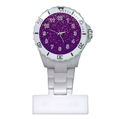 Purple Glittery Backdrop Scrapbooking Sparkle Plastic Nurses Watch by Ravend