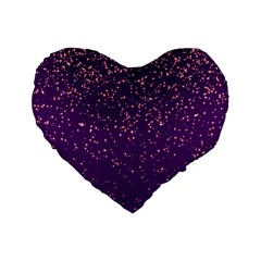 Purple Glittery Backdrop Scrapbooking Sparkle Standard 16  Premium Flano Heart Shape Cushions by Ravend