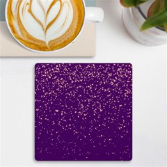 Purple Glittery Backdrop Scrapbooking Sparkle Uv Print Square Tile Coaster  by Ravend