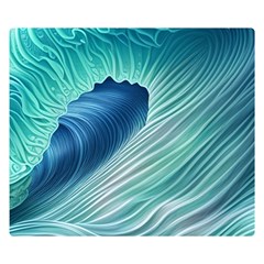 Summer Ocean Waves One Side Premium Plush Fleece Blanket (small)