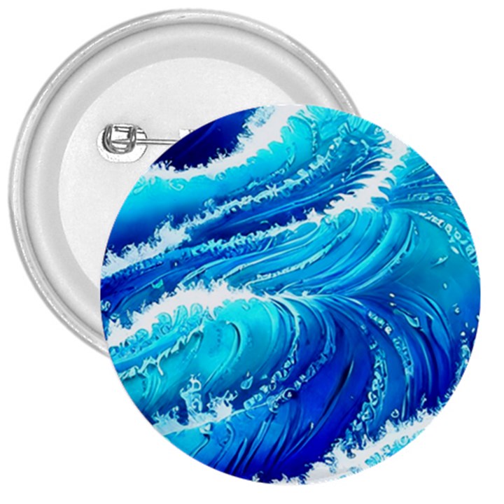 Simple Blue Ocean Wave 3  Buttons