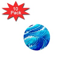 Simple Blue Ocean Wave 1  Mini Magnet (10 Pack)  by GardenOfOphir