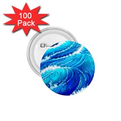 Simple Blue Ocean Wave 1 75  Buttons (100 Pack)  by GardenOfOphir