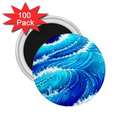 Simple Blue Ocean Wave 2 25  Magnets (100 Pack)  by GardenOfOphir