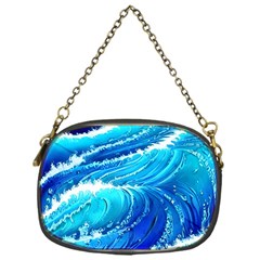 Simple Blue Ocean Wave Chain Purse (one Side) by GardenOfOphir