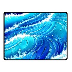 Simple Blue Ocean Wave One Side Fleece Blanket (small) by GardenOfOphir